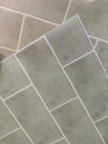 10 piezas - 20 x 20 cm Pegatinas de vinilo para piso y pared, calcomanías autoadhesivas antideslizantes para azulejos de cocina y baño, de PVC para bricolaje, color verde salvia - Multicolor - Ver 9