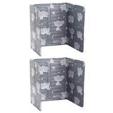 2 protectores contra salpicaduras plegables para estufa de gas, fabricados en papel de aluminio para paredes de cocina (gris).