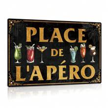 Putuo Decor Putuo Decor 1 pièce Panneau métallique vintage français, La Prière de l'Apéro, Décoration murale pour maison, ferme, bar, pub, club, Man Cave, 7,8 x 11,8 pouces