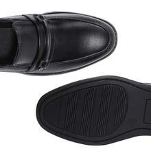 Kids Loafers Slip-On Dress Shoes With Buckle Detail, Soft Lined Comfort & Support For School Uniforms, Weddings And Special Occasions, ClassicPicks Style - 黑色 - 查看 6