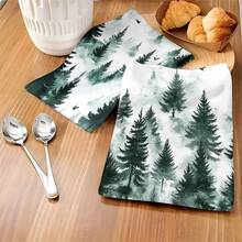 1 set/2 pièces/100 pièces Chiffons de lavage de vaisselle avec motif d'arbre de Noël vert, convient pour les salles à manger, les cuisines, les salles de bain, la décoration quotidienne, les fêtes familiales quotidiennes, la décoration de la maison et les articles ménagers de couleurs vives. Peut être offert en cadeau.