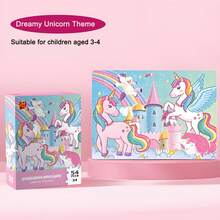 Unicorn Dreams Jigsaw Puzzle For Girls Age 3+ | 54 Pieces | Christmas Gift Idea | Educational Toy With Castle & Rainbow Scene