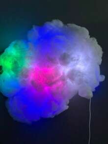 可爱云朵造型LED小夜灯，带遥控器 | USB供电装饰灯，适用于卧室/儿童房/Vlog背景，圣诞装饰，家居圣诞礼物，圣诞装饰 - 白色 - 查看 8