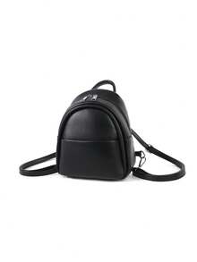 LECEY 时尚可爱轻便单肩pu小背包休闲女士出门必备小包包复古棕色迷你书包 - 黑色 - 查看 7