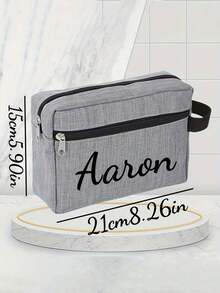 Bolsa de aseo personalizada con nombre para hombres, grande, plegable, ligera, bolsa de aseo de viaje con asa superior y cierre de cremallera de alta calidad, perfecta para artículos de aseo y afeitado esenciales, artículos de viaje duraderos...