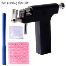 98pcs Professional Ear Piercing Gun Tool Kit,Ear Studs Nose Navel Lips Tongue Piercing Gun Machine Safty Sterile PiercerProfessional Ear Piercing Gun Tool Set Professional Ear Piercing Gun Tool Set 98pcs Ear Studs Steel Ear Nose Navel Body Piercing - Multicolor - View 2