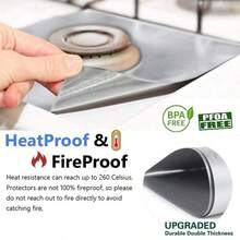 Protectores para estufas de gas (10 piezas), antiadherentes, reutilizables, resistentes al calor y fáciles de limpiar.