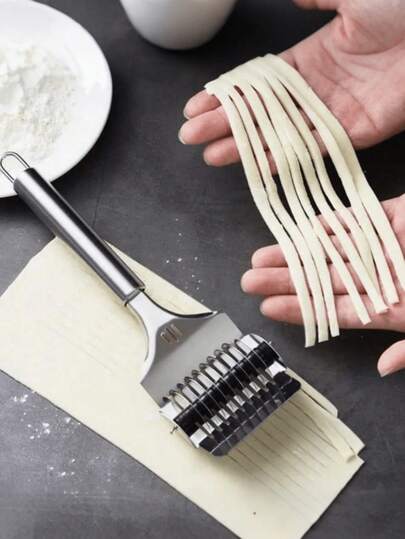 1pc Stainless Steel Pasta Maker Machine, Noodle Cutter, Dough Roller, Italian Pasta Maker, Handheld Dough Cutter, Pasta Press, Kitchen Cooking Tool - Random Color, Great Gift For Father's Day, Mother's Day, Friends, Boyfriend/Girlfriend, Family, Teacher, Coworker, Halloween, Christmas, Halloween Gifts