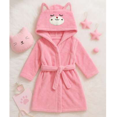 Quà tặng cá nhân hóa cho bé | Áo choàng tắm có mũ hình động vật, in tên theo yêu cầu | Áo choàng tắm thoải mái cho trẻ sơ sinh, phù hợp cho trẻ mới sinh, quà tặng trong các buổi tiệc mừng em bé chào đời và quà Giáng sinh (12-24 tháng)