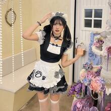 1pc Cute Anime Maid Dress, Sexy Soft Girl Lolita Cosplay Costume (Without Choker), Suitable For Role-Playing Or Photoshoot Halloween Costume - Multicolor - View 9