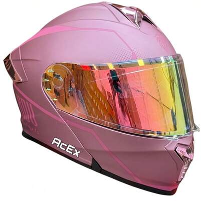 Casco Kov Edicion Especial Waves Rosa Night Vision Abatible