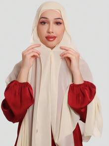 1 chiếc khăn trùm đầu quấn nhanh có móc nam châm, khăn choàng voan kết hợp lớp lót dệt kim Jersey, khăn trùm đầu quấn nhanh 3 trong 1, vải voan mềm mại và thoáng khí, thích hợp mặc hàng ngày, lễ hội, cầu nguyện, hành hương, khăn choàng abaya cho nữ mặc khi đi dự tiệc - khăn trùm đầu tức thì - Xem 17