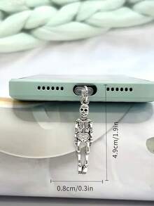 1pc Halloween Funny Skeleton Phone Dust Plug Charm