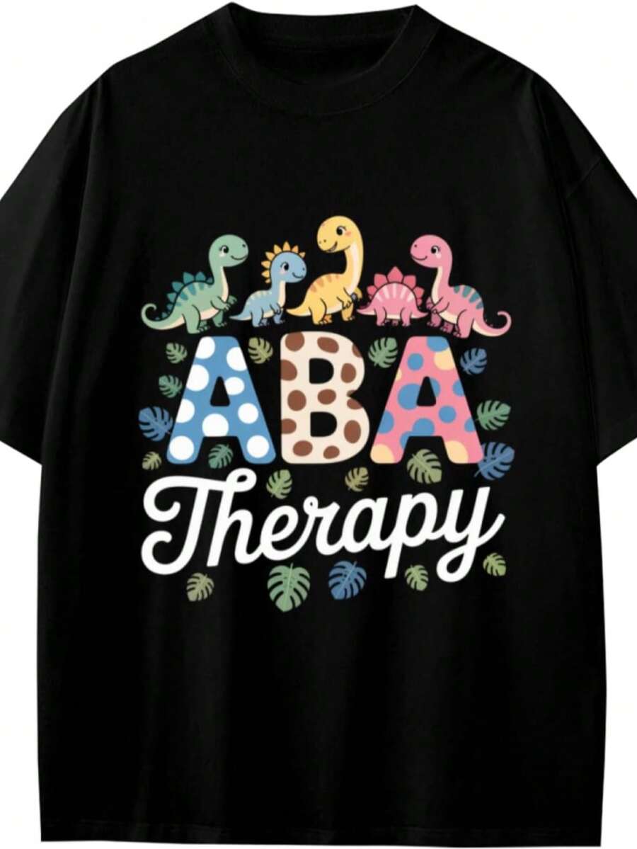 ABA Therapy ABA Therapist Applied Behavior Analysis Boys Girls Teens T-Shirt Anime Gift - 黑色 - 查看 1