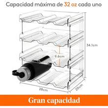Lifewit - Organizador apilable de botellas de agua para armario, soporte para botellas de agua, organización y almacenamiento de despensa de cocina, estantes de plástico para nevera, soporte para tazas de viaje paquete de 4 capacidad para 12 botellas - 9 botellas - Ver 5