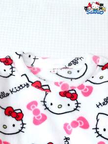 SANRIO 【居家男士】女士加厚绒毛绒睡衣套装，长袖圆领上衣和长裤，柔软舒适休闲家居服套装，适合秋冬季穿着，温暖舒适 - 白色 - 查看 3