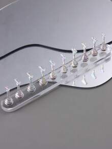 Nail Art Practice Tray,4 Styles Acrylic Aurora Magnetic Nail Holder False Nail Tip Nail Art Practice Whit 5/10 Stands + 1 Base Holder Premium Showing Shelf Nail Art Display Salon DIY Manicure,Suitable For Beginners And Professionals - Multicolor - View 13