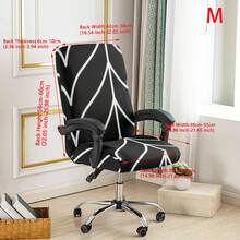 1PC Stretch Printed Computer Office Chair Covers, Soft Desk Rotating Chair Slipcovers, Removable Washable Anti-Dust Spandex Chair Protector Cover With Zipper For Office Home Decor - Multicolor - View 22