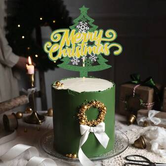 Sparkling Christmas Tree Decorations For Christmas Cake, Holiday Night Party