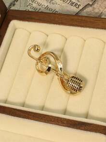 1 Stück Musiknoten geformte Emaille Brosche, minimalistische Metalldekor