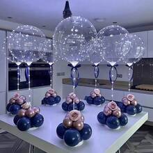10/20 Pack LED Balloons, 24 Inches Light Up Balloons, Clear Helium Bobo Balloons, Glow Bubble With String Lights For Valentines Day, Halloween, Christmas, Wedding, Birthday Party Decoration - 彩色 - 查看 1