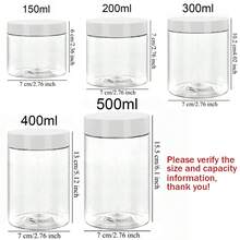 4 piezas Frascos de almacenamiento de plástico de 2.8 pulgadas/7 cm de diámetro con tapas, contenedores para pigmentos de pintura, tarros para cremas/máscaras, botellas para crema para los ojos/crema facial, envases cosméticos de tamaño de prueba transparentes de PET