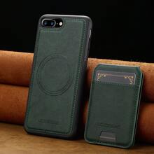 OUKNOEO 可拆卸磁吸无线充电仿皮手机壳，兼容 17 Air 16e 15 14 13 Pro Max S26 S25 Edge S24 Ultra Plus A37 A57 Pixel 10 9 8 7，带卡盒，3 个卡槽，防盗刷卡包 - 綠色 - 查看 41