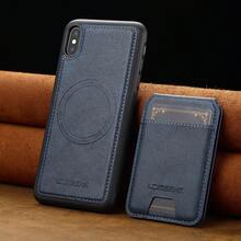 OUKNOEO 可拆卸磁吸无线充电仿皮手机壳，兼容 17 Air 16e 15 14 13 Pro Max S26 S25 Edge S24 Ultra Plus A37 A57 Pixel 10 9 8 7，带卡盒，3 个卡槽，防盗刷卡包 - 藍色 - 查看 70