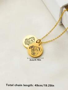 Personalized Stainless Steel Pet Photo & Name Pendant Necklace, Memorial Jewelry For Dog And Cat Lovers, Pet Portrait Jewelry - Multicolor - View 8