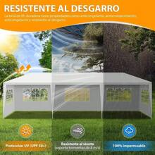 Carpa Toldo Espaciosa 3x9M con Paredes Laterales Extrables, Tienda de Impermeable para Eventos en el Patio y Jardn Blanco - Blanco - Ver 2