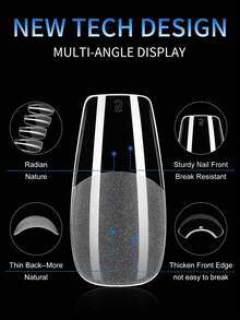 120/600片装 中号方形软胶透明甲片 半哑光全覆盖甲片 亚克力预压假指甲片 指甲延长器 家用DIY美甲压片 美甲产品 美甲用品 - 無色 - 查看 4