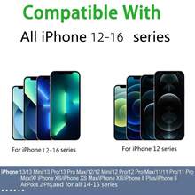 15W Magnetic Wireless Charger Compatible With IPhone 12/13/14/15/16 Series, Magsafe Apple Charger, Type C + USB A Interfaceoffice,Dorm,Homephone Charger - Silvery White - View 5