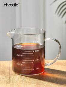 choxila 1pc High Borosilicate Glass Coffee Cup Measuring Cup Glass With Handle Graduated Cup Coffee Milk Juice Measuring Cup Transparent Glass Back To School - Coffee Measuring Cup - View 2