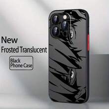 Funda de Teléfono con Arte de Línea de Ojos de Chico Cómic, Patrón Moderno y Genial para Apple 16 15 14 13 12 11 XR XS Pro Plus, Cubierta Protectora de TPU Suave Transparente Mate - Colores mixtos - Ver 8
