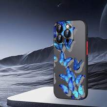 Diseñada con un tema de mariposa de moda para evitar resbalones, esta lujosa funda para teléfono es compatible con varios modelos desde hasta 16 Pro Plus, incluyendo versiones mini de 2020 a 2022, con una superficie transparente mate. - Colores mixtos - Ver 8