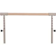 [Ballet Barre Stand/Lesson Barre] 5-Level Height Adjustment (85-105cm), Made Of Natural Wood And Steel, Portable, H-Shaped Legs, Suction Cups, Double Lock, 100kg Weight Capacity, 5cm Diameter, Easy To Grip, Rounded Corners, For Ballet Practice At Home, Beige, Assembly Required. - Beige - View 3
