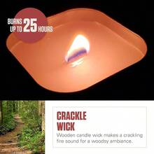 Vela perfumada de citronela para exteriores con mecha agrietada de madera, aroma de pino, 6 onzas paquete de 6 - Crema - Ver 3