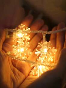 10M6M/3M/1.5M Christmas Snowflake Lamp Winter Decorative Snowflake Decorative Light String, Warm Color Lamp, White Lamp, Colored Lamp, Happy New Year, Camping Decoration, Star Fairy Nightlight Lamp, Lantern, Dry Battery Power Supply (Excluding) - Snowflake Lantern - View 3