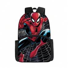 漫威蜘蛛侠双拉链背包，带可调节肩带，学生背包 - 彩色 - 查看 10
