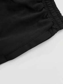 Gothic Pattern Print, Frayed Hem Street Style, Suitable For All Seasons, Loose Sweatpants, Street Casual, Comfortable, Sports, Men Pants - Black - View 4