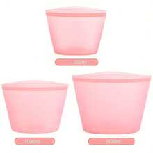 3pcs Reusable Silicone Food Storage Bags - Leak-Proof Airtight Containers For The Refrigerator And Freezer | 500ml, 1000ml, 1500ml | Perfect For Snacks, Fruits, And Vegetables. Multi-Purpose Sealed Silicone Food Storage Bags For Fruits And Vegetables In The Kitchen (White, Blue, And Pink) - Multicolor - View 10