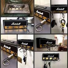 4 llaveros de enchufe de guitarra, llavero de enchufe de guitarra para montaje en pared, prctico llavero para montaje en pared, llavero porttil, audifilos de regalo - inicial - Ver 4