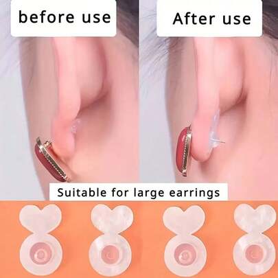 10 pièces Supports d'oreille en silicone, supports d'oreille antidérapants pour boucles d'oreilles à tige et pendentifs, coussinets de support de levage invisibles, fournitures de fabrication de bijoux, accessoires de mode pour boucles d'oreilles, supports d'oreille confortables - Accessoires d'arts et d'artisanat