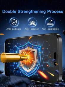 适用于 17/16 Pro Max/16 Pro/16/16E 及更早机型（11-15/X 系列）的 2 片装陶瓷磨砂隐私屏幕保护膜 - 25° 防窥屏 + 兼容手机壳，全覆盖，陶瓷般光滑，防眩光，包含清洁工具套装（9H 防刮擦 | 防指纹涂层）。日常、办公和居家使用的理想屏幕保护。防水、防震、防摔、防刮擦。 - 黑色 - 查看 5