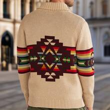 Men Sports Knit Tops - Khaki - View 5