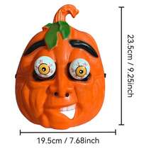 Halloween Horror Pumpkin Mask- - Orange - View 7