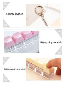 1PC Simple Colorful Keyboard Fidget Toy 4 Keys Keyboard Cube Relief Pressure Relief Keychains,Car Keychain,Bag Pendant,Keychain Accessories,Keyboard Key Design,Adult Finger Keychain,Finger Press Keyring,Calming Keychain,Focus And Relaxation Unzip Keychain Birthday Gifts Party Gifts Holiday Gifts. Car Accessories Bag Charm School Cute Goth Y2k - 彩色 - 查看 9