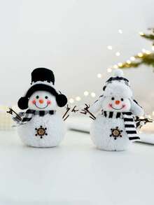 1 件圣诞装饰品雪人娃娃玩偶玩具娃娃摆件新年礼物圣诞树适用于橱窗场景/圣诞装饰/圣诞礼物等。