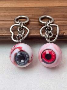 1个怪异树脂眼球钥匙扣 - 哥特风和另类风格爱好者的独特礼物 - 万圣节惊悚礼品袋挂饰，可作为汽车、老师、朋友、姐妹的礼物创意 - 彩色 - 查看 6