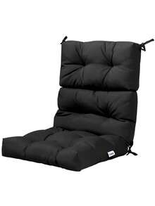 COSTWAY 22'' X44'' Indoor Outdoor Back Chair Cushion Tufted Pillow Patio Seating Pad Black - 黑色 - 查看 11